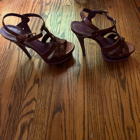 Vintage YSL Tribute RARE Platform Stingray T Strap 5.5 - Picture 10 of 14